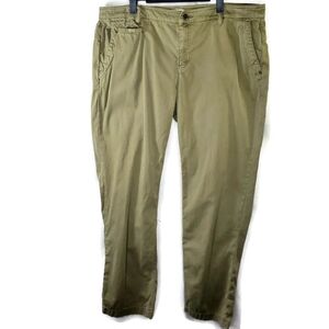 Women's Orvis Everyday Stretch Green Pants Chinos Straight Leg Size 16